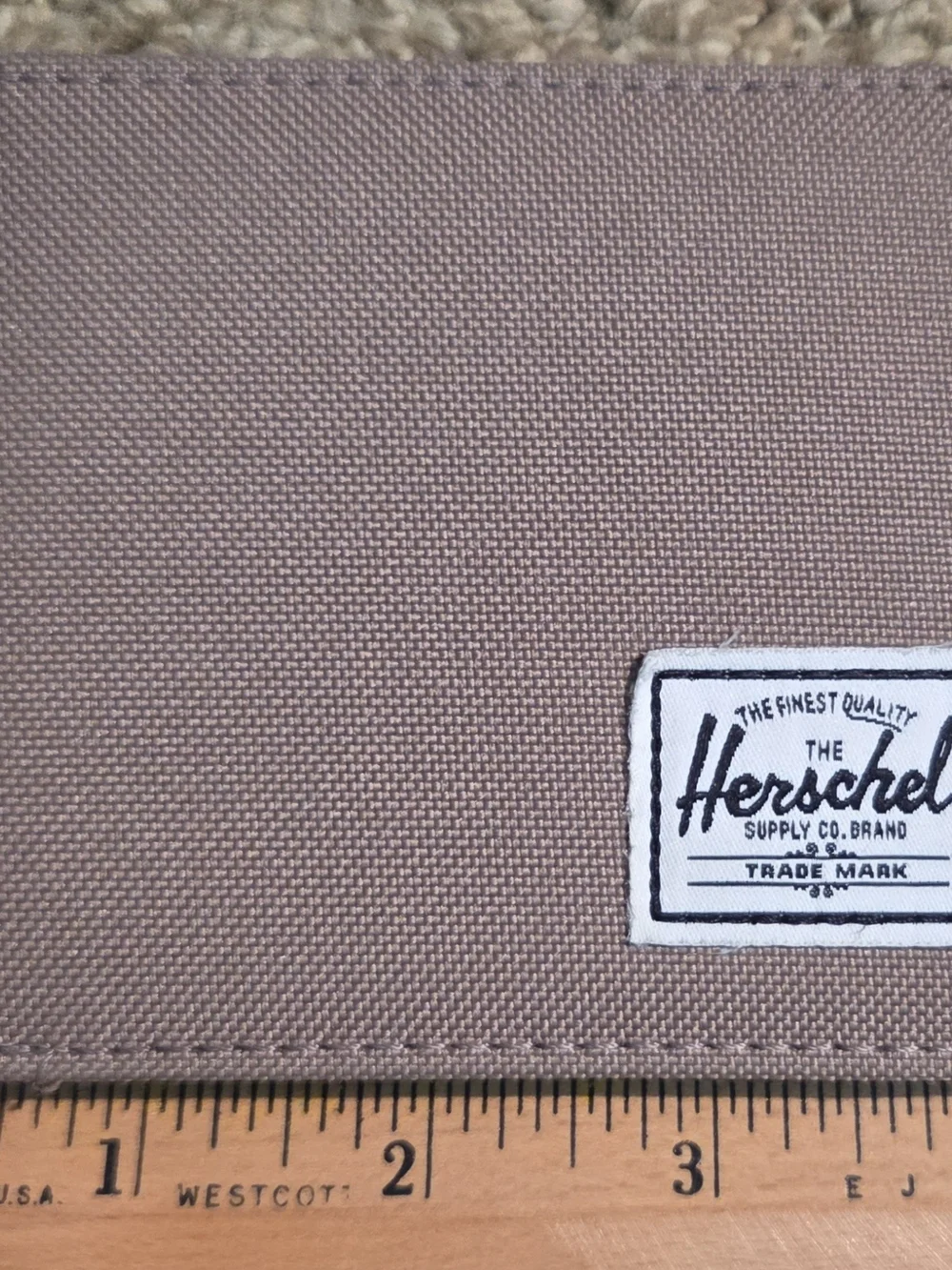 Herschel Supply Co. RFID Tan Beige Bifold Wallet Crosshatch Colorway